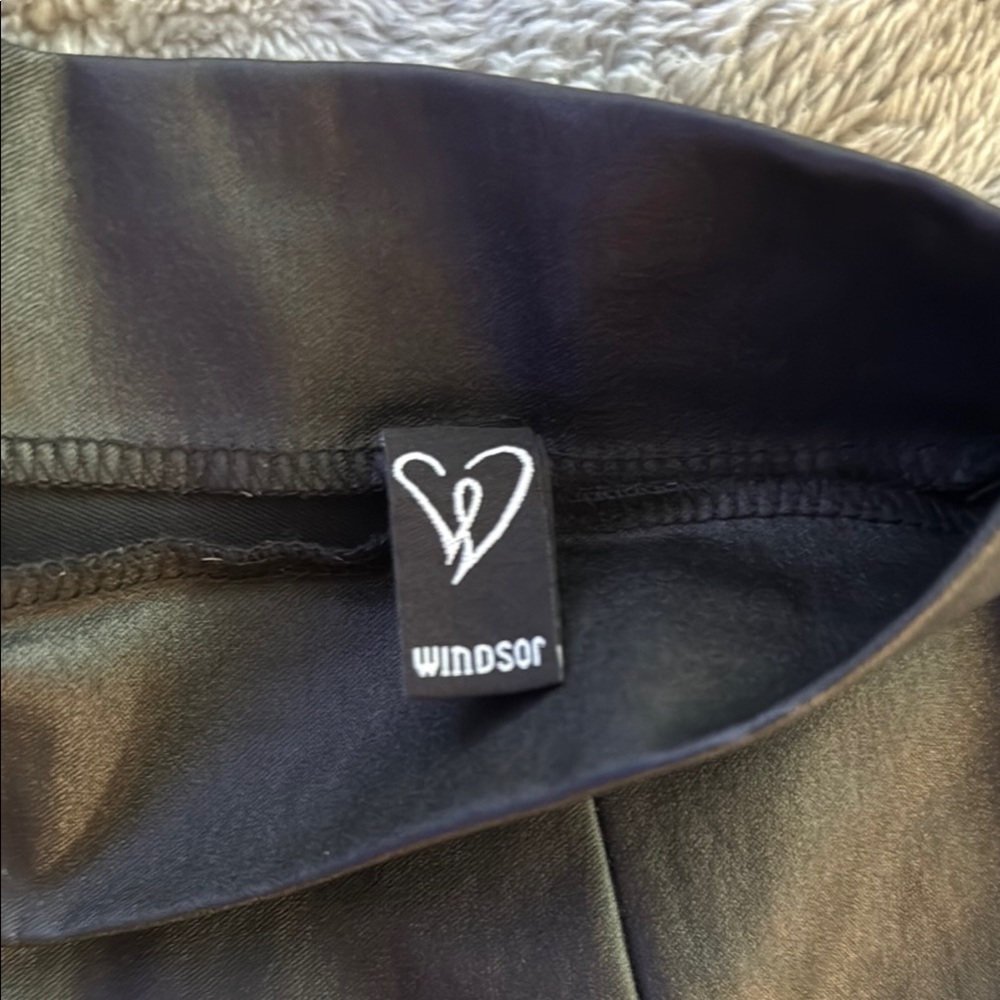 Black Faux Leather Women's Shorts - Picture 2 of 7